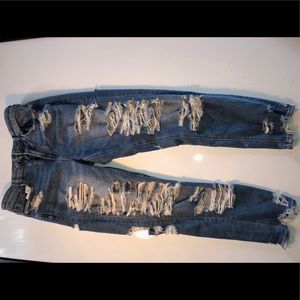 Very ripped mom jeans